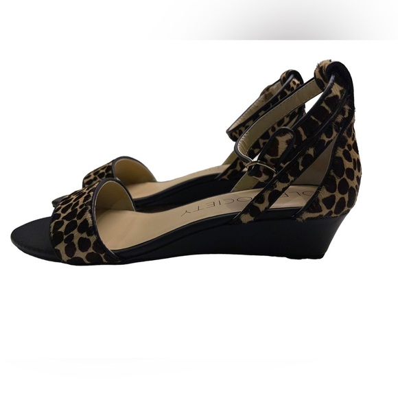 Sole Society - cheetah print leather sandal / wedge - NWT / NIB - size 6.5M - Picture 2 of 7
